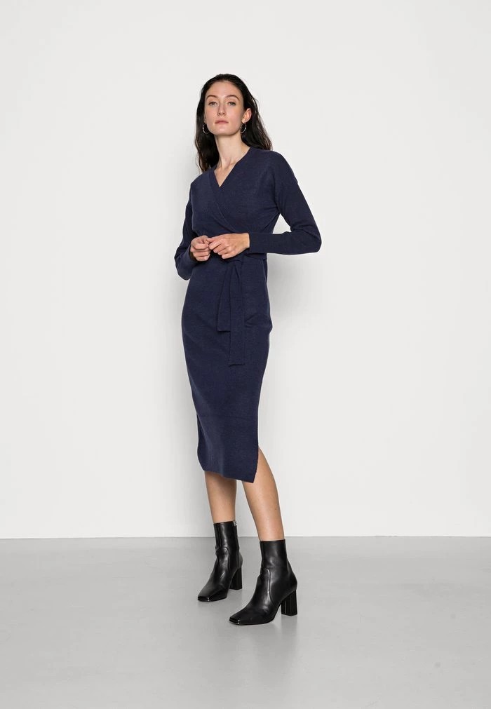 Peignoir ANNA FIELD Anna Field Wrap Over Midi Dress Bleu Marine Femme | XZL-7436045